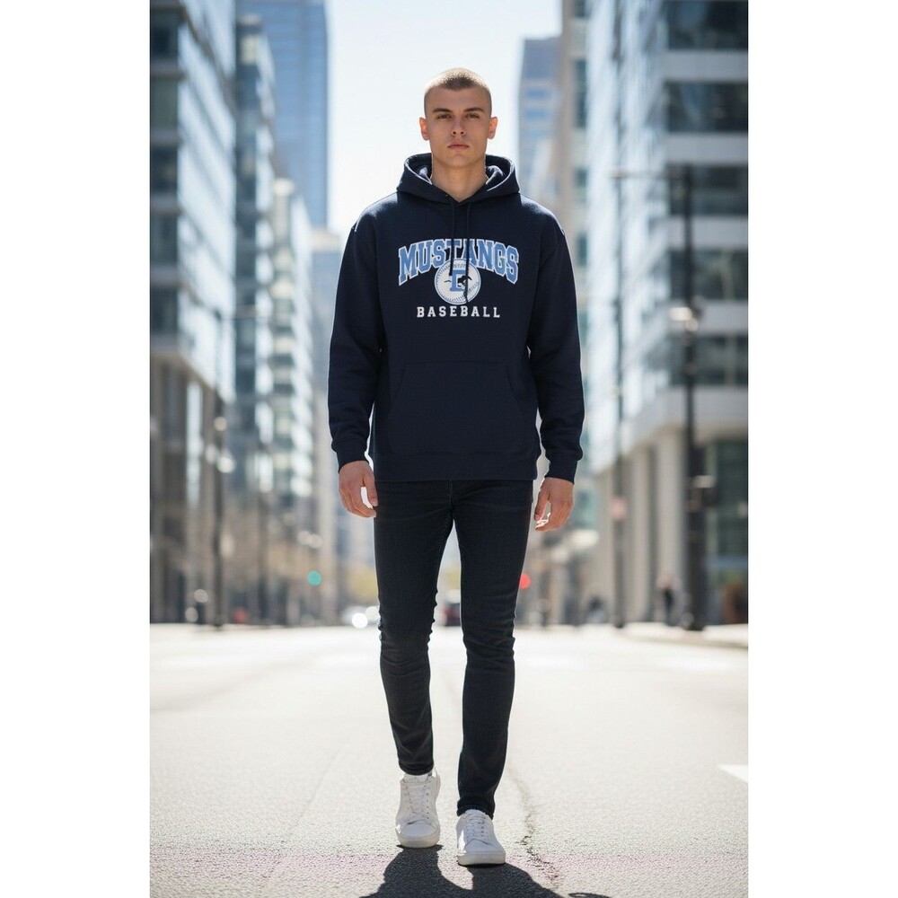 Badger Sports Downers Grove South IL Mustang Baseball Hoodie Men's Large Blue
